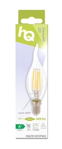 HQ HQLFE14FLTP002 Dimbare retro filament LED-lamp E14 4 watt 345 lumen 2700 kelvin