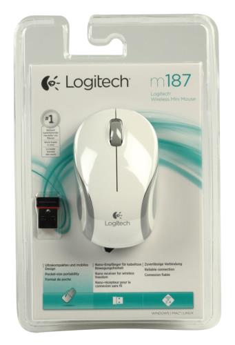Logitech 910-002735 Witte M187 draadloze mini muis