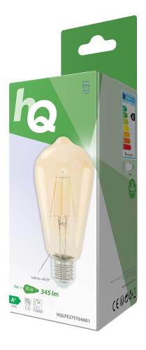 HQ HQLFE27ST64001 Retro filament LED-lamp E27 4 watt 345 lumen 2700 kelvin