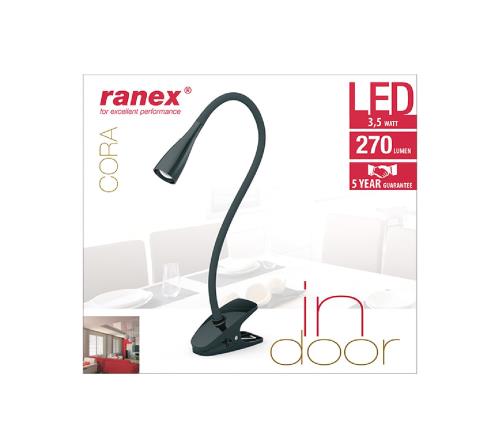 Ranex 6000.636 Ranex LED BUREAULAMP 6led 3,5W zwart