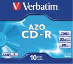 Verbatim 43327 CD-R AZO Crystal 700 MB Jewel Case 10 stuks