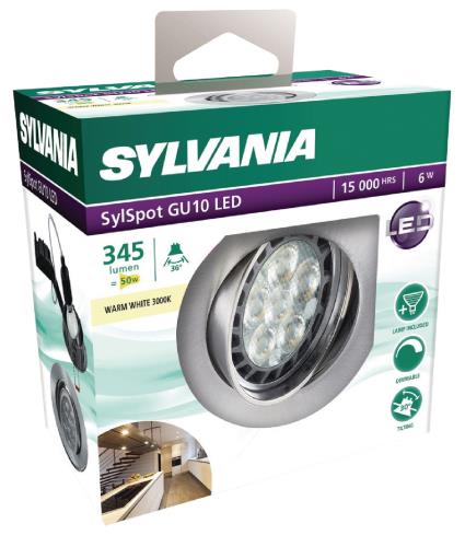 Sylvania 0053381 SylSpot GU10 LED brushed aluminium