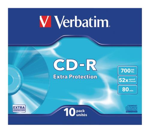 Verbatim 43415 CD-R Extra Protection 700 MB Slim Case 10 stuks