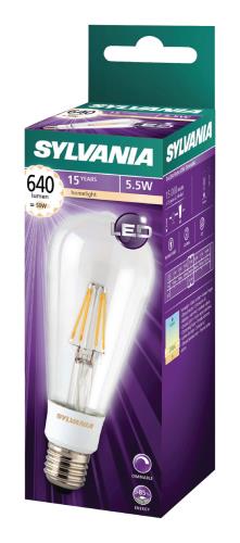 Sylvania 0027176 Dimbare retro filament LED lamp ST64 E27 640 lm