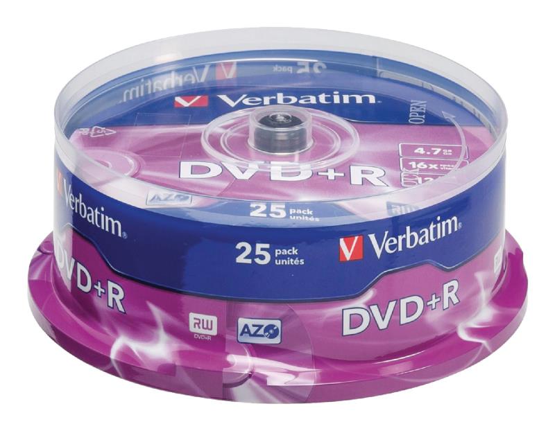 Verbatim 43500 DVD+R Matt Silver 4.7 GB 16x spindle 25 stuks