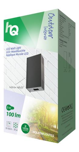 HQ HQLEDWLOUT02 LED wandlamp kubus outdoor antraciet