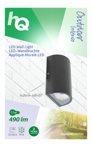 HQ HQLEDWLOUT03 LED wandlamp ovaal outdoor antraciet