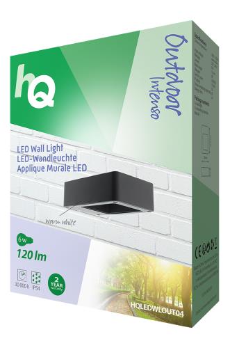 HQ HQLEDWLOUT04 LED wandlamp vierkant klein outdoor antraciet