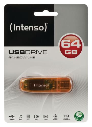 Intenso 3502490 USB2.0 Flash Drive 64 GB Rainbow Line