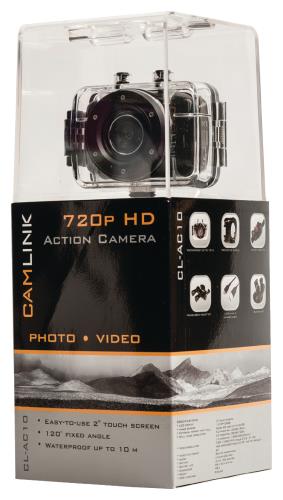 Camlink CL-AC10 HD-actiecamera 720p met 2"-touchscreen