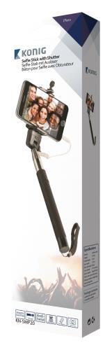 König KN-SMP20 Uitschuifbare selfie stick met sluiter antislip handgreep met veiligheidskoord