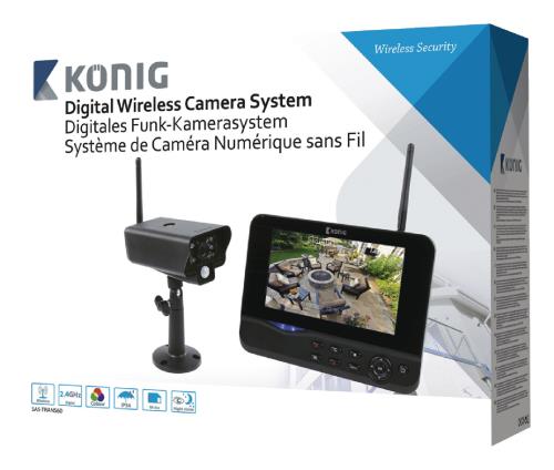 König SAS-TRANS60 Digitaal 2.4 GHz draadloos camerasysteem met 7 " beeldscherm