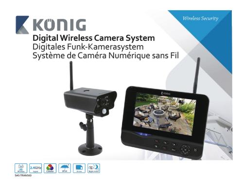 König SAS-TRANS60 Digitaal 2.4 GHz draadloos camerasysteem met 7 " beeldscherm