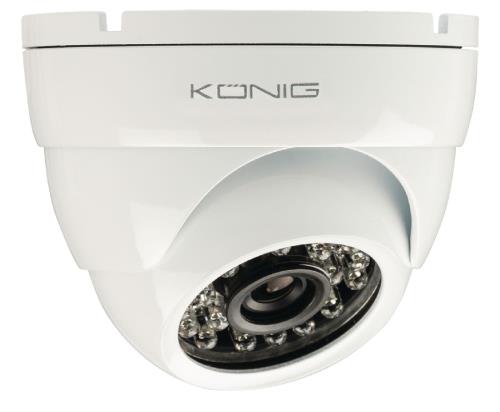 König SAS-CAM1210 Beveiligingscamera dome 700 TVL incl. 18 m kabel wit