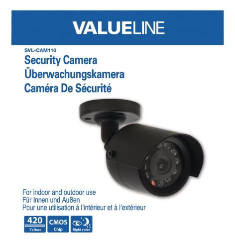 Valueline SVL-CAM110 Beveiligingscamera voor gebruik binnen- en buitenshuis