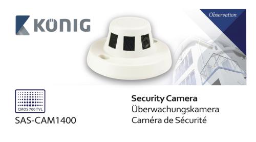 König SAS-CAM1400 Beveiligingscamera in rookmelderbehuizing wit