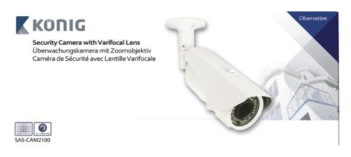 König SAS-CAM2110 Beveiligingscamera met varifocale lens wit