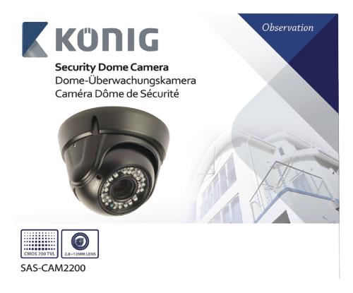 König SAS-CAM2200 Beveiligingsdomecamera met varifocale lens zwart