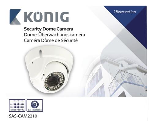 König SAS-CAM2210 Beveiligingsdomecamera met varifocale lens wit