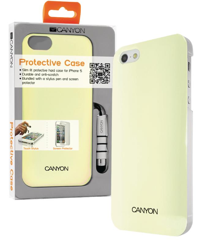Canyon CNA-I5C03W iPhone 5 hard cover case met stylus en screen protector wit