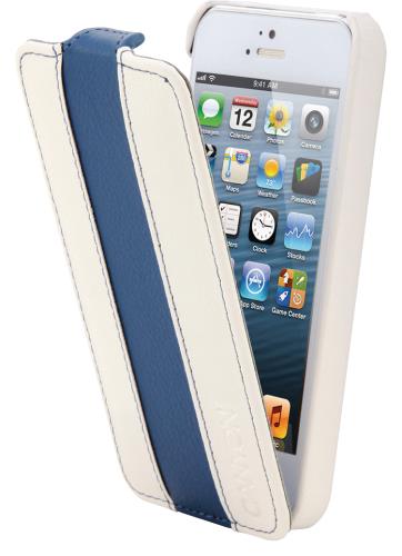 Canyon CNA-I5L01WB iPhone 5 lederen hoes wit / blauw
