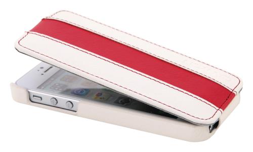 Canyon CNA-I5L01WR iPhone 5 lederen hoes wit / rood