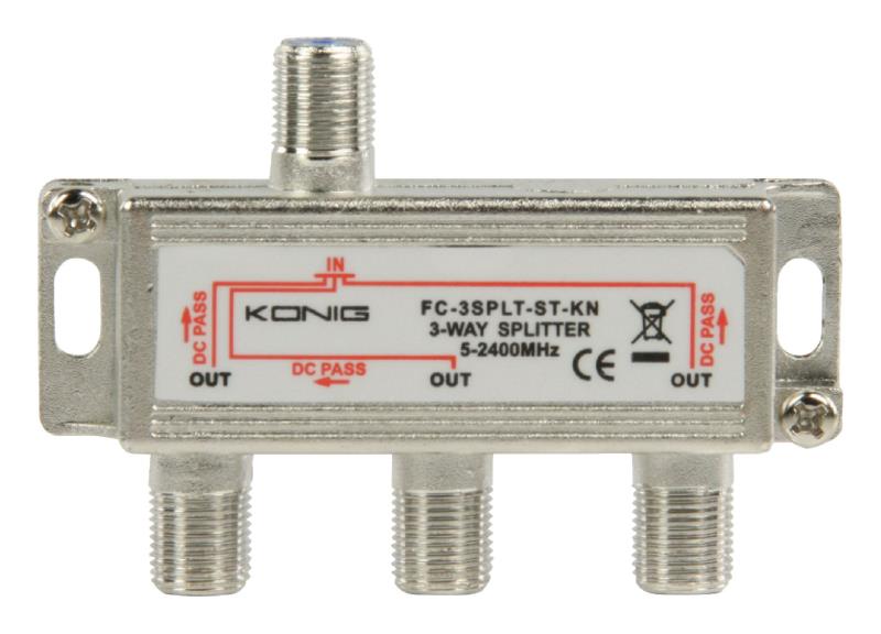 König FC-3SPLT-ST-KN 3-weg satelliet F-splitter