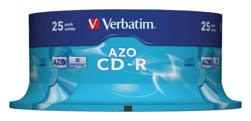 Verbatim 43352 CD-R AZO Crystal 700 MB Spindle 25 stuks