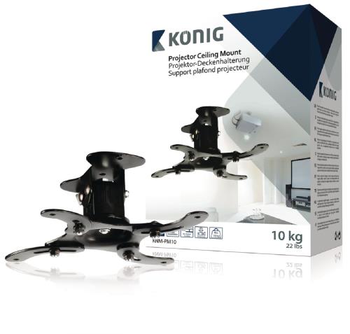 König KNM-PM10 Projectorplafondbeugel 10 kg / 22 lbs zwart