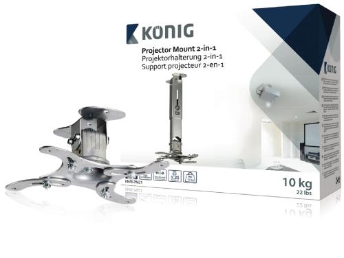 König KNM-PM21 Projectorbeugel 2-in-1 10 kg / 22 lbs zilver