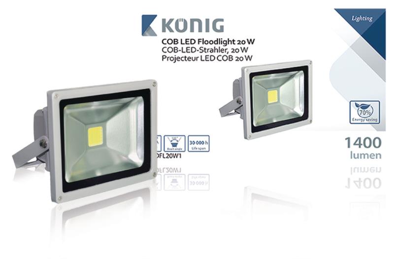 König  COB LED-bouwlamp 20 W 1400 lumen