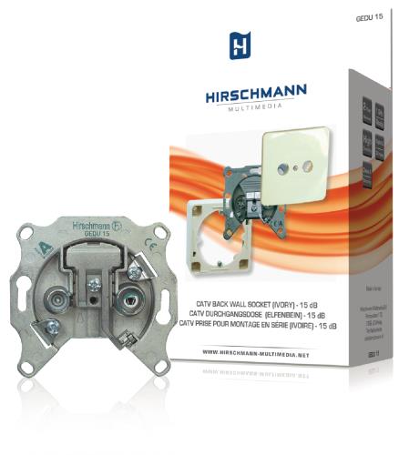 Hirschmann 695020433 Catv wall socket - 15 db for construction and in-built asembly. not return suitable