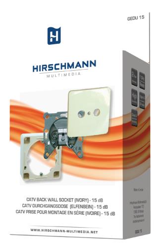 Hirschmann 695020433 Catv wall socket - 15 db for construction and in-built asembly. not return suitable