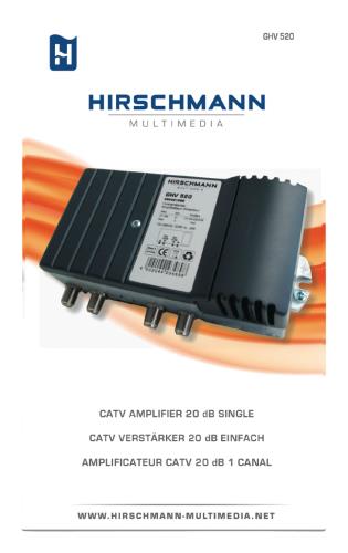 Hirschmann 695020450 Catv amplifier 20 db single with measurement ports, can be extended with afc 1611 and afc 1621