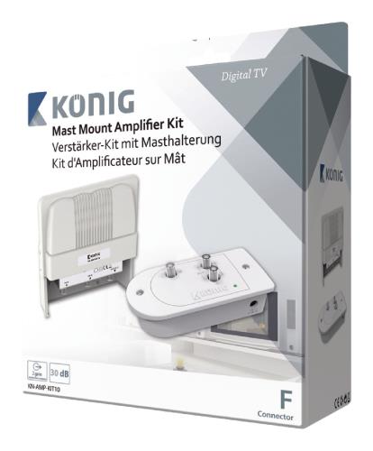 König KN-AMP-KIT10 Versterkerkit voor mastmontage voor UHF- en VHF-antennes
