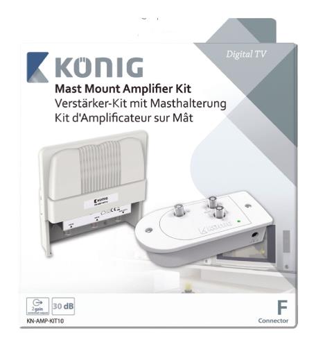 König KN-AMP-KIT10 Versterkerkit voor mastmontage voor UHF- en VHF-antennes
