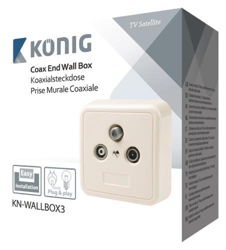 König KN-WALLBOX3 Coax-wandcontactdoos TV/FM/SAT