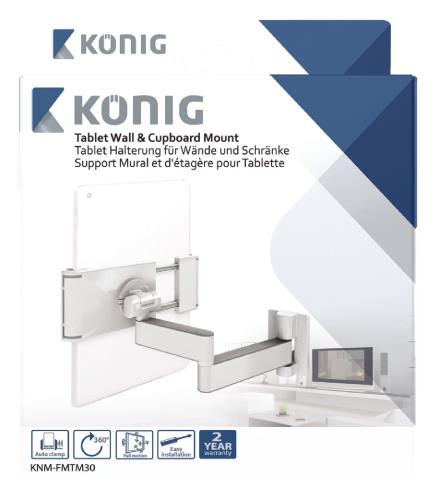 König KNM-FMTM30 Tablet muur- en kastbeugel volledig beweegbaar 7 - 12"/17,8 - 30,5 cm
