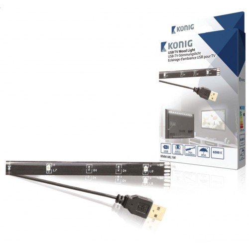 König KNM-ML1W USB TV-mood light LED 1 strip 90 cm koel wit