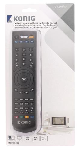König KN-PCRC40 4-in-1-afstandsbediening online programmeerbaar