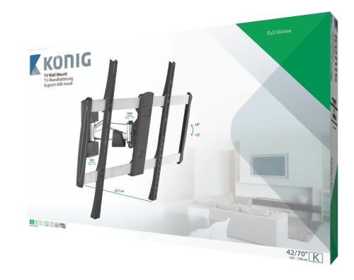 König KNMA-LFM20S TV-muurbeugel volledig beweegbaar 42 - 70"/107 - 178 cm 35 kg/77 lb