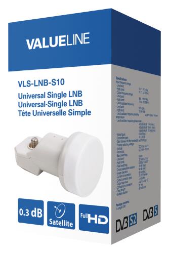 Valueline VLS-LNB-S10 Universele single LNB voor 1 TV 0.3 dB