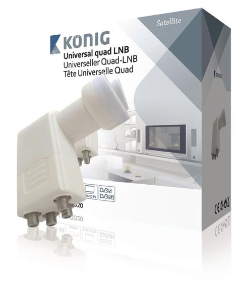 König KN-LNB-QD20 Universele quad LNB 0.2 dB voor 4 TV