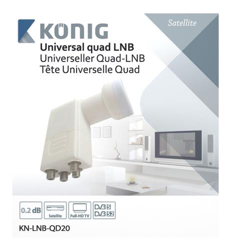 König KN-LNB-QD20 Universele quad LNB 0.2 dB voor 4 TV