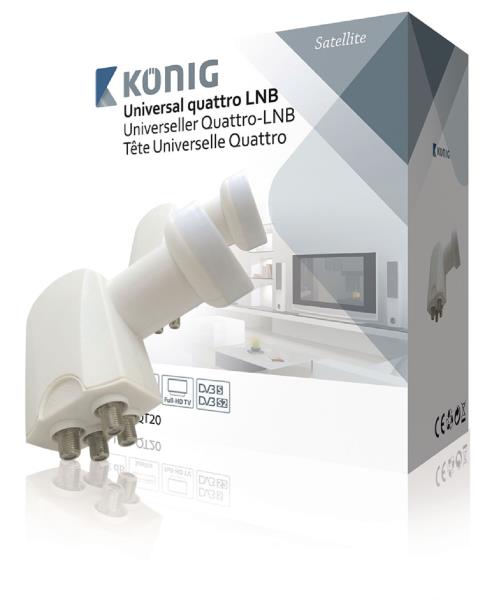 König KN-LNB-QT20 Universele quattro LNB 0.2 dB voor multiswitch