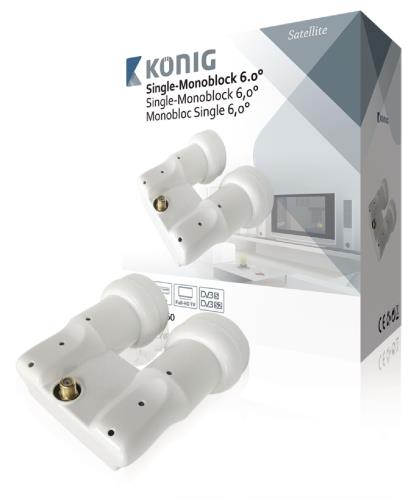 König KN-LNB-SM60 Single monoblock 6.0° 0.2 dB Astra 19.2°E en Hot Bird 13.0°E voor 1 TV