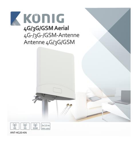 König ANT-4G20-KN 4G/3G/GSM antenne met 2x 2.5 m kabel
