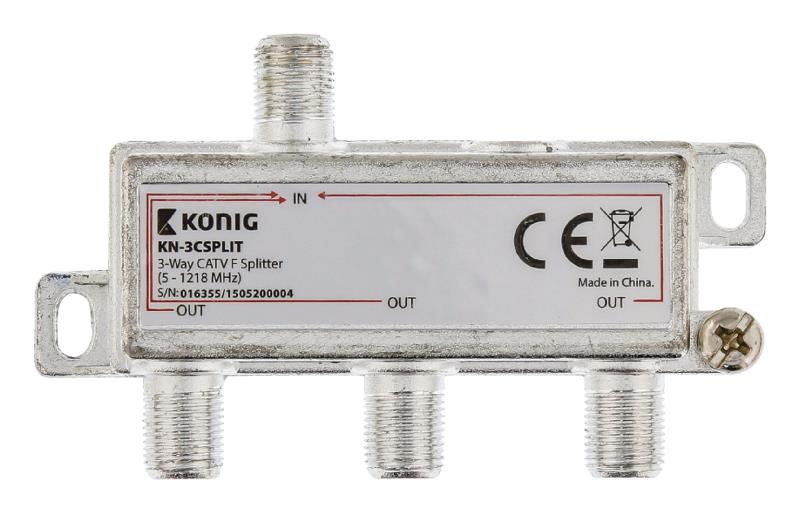 König KN-3CSPLIT 3-wegs CATV F-splitter 5 - 1218 MHz