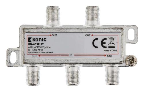 König KN-4CSPLIT 4-wegs CATV F-splitter 5 - 1218 MHz