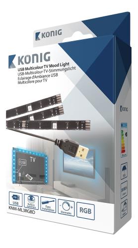 König KNM-ML3RGBD USB TV mood light dimbaar 2x 50 cm 1x 90 cm multicolour